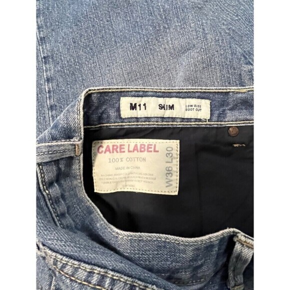 Express X2 Denim Low Rise Boot Cut Blue Jeans M11 Slim‎ Sz W36 L30 - Picture 6 of 8